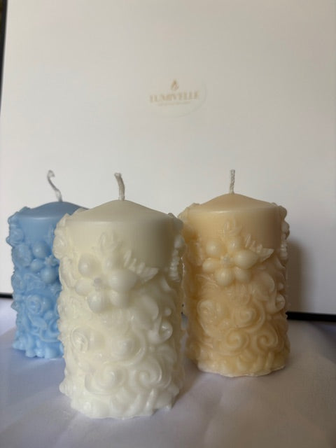 Свещ с цветя ЕЛЕГАНТЕН СТИЛ