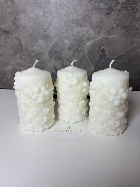 Свещ с цветя ЕЛЕГАНТЕН СТИЛ