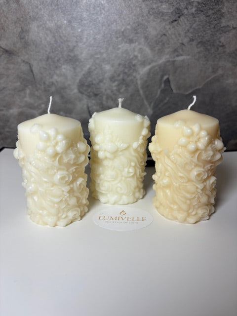 Свещ с цветя ЕЛЕГАНТЕН СТИЛ