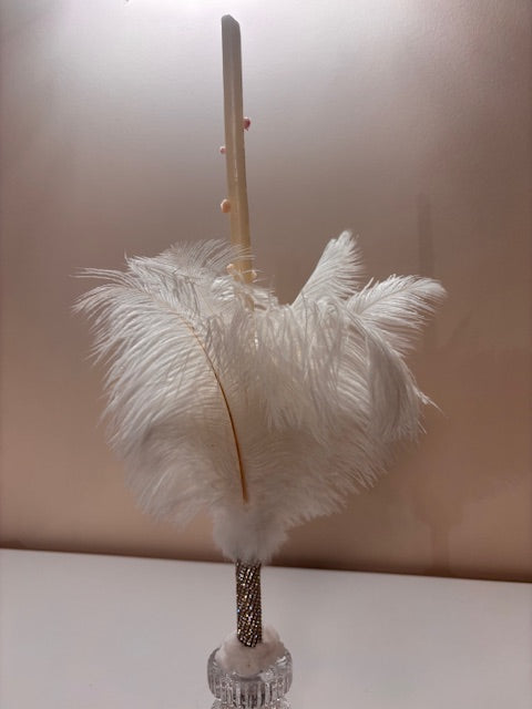 Свещ РИТУАЛНА ПРАЗНИЧНА С ПЕРА